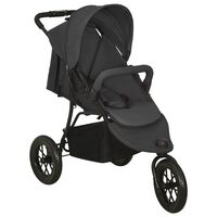 vidaXL Poussette pour bébé Anthracite Acier