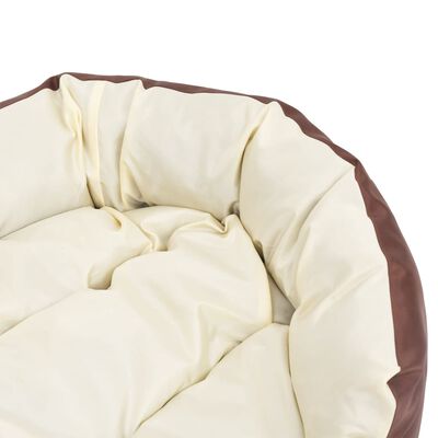 vidaXL Coussin réversible lavable de chien Marron et crème 85x70x20 cm