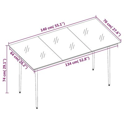 vidaXL Ensemble à manger de jardin 7 pcs Gris clair