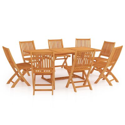 vidaXL Ensemble à manger de jardin 9 pcs Bois de teck massif