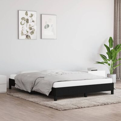 vidaXL Cadre de lit sans matelas noir 140x200 cm tissu