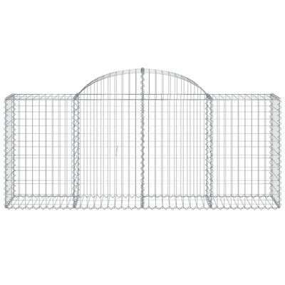 vidaXL Paniers à gabions arqués 40 pcs 200x50x80/100 cm Fer galvanisé