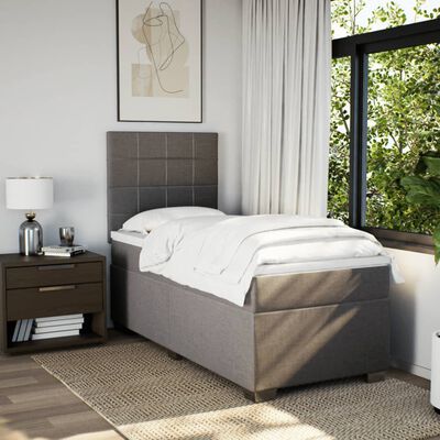 vidaXL Sommier à lattes de lit avec matelas Taupe 80x200 cm Tissu