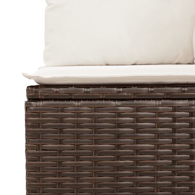 vidaXL Salon de jardin avec coussins 9 pcs marron résine tressée