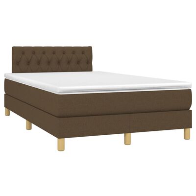 vidaXL Sommier à lattes de lit matelas et LED Marron foncé 120x200 cm