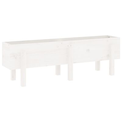 vidaXL Lit surélevé de jardin blanc 121x30x38 cm bois de pin massif