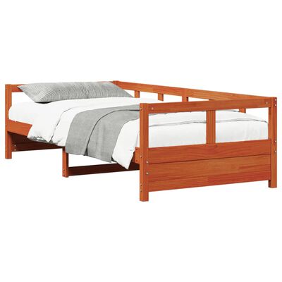 vidaXL Lit de jour sans matelas cire marron 80x200 cm bois pin massif