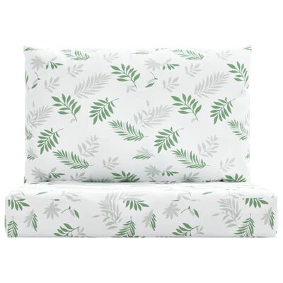 vidaXL Coussins de palette lot de 2 motif de feuilles tissu Oxford