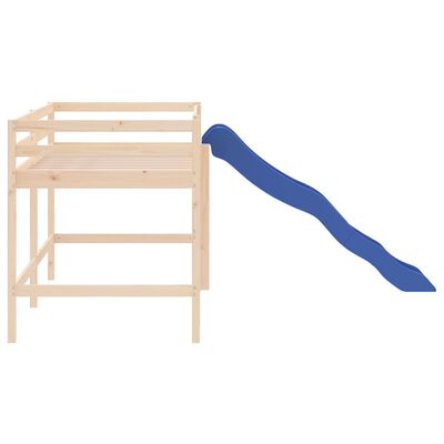 vidaXL Lit mezzanine enfants toboggan 90x190 cm bois pin massif