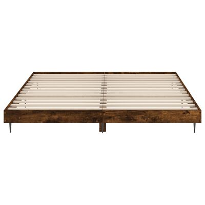 vidaXL Cadre de lit sans matelas chêne fumé 150x200 cm bois ingénierie