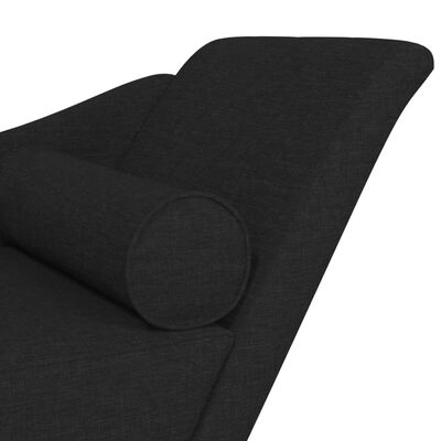 vidaXL Chaise longue avec coussins noir tissu