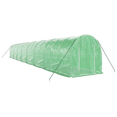 vidaXL Serre avec cadre en acier vert 32 m² 16x2x2 m