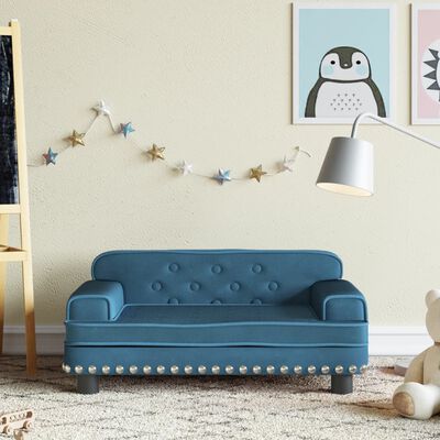 vidaXL Canapé pour enfants bleu 70x45x30 cm velours