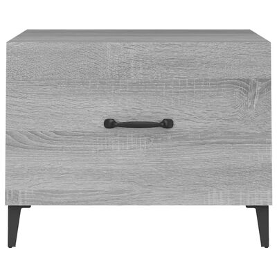 vidaXL Table basse avec pieds en métal Sonoma gris 50x50x40 cm