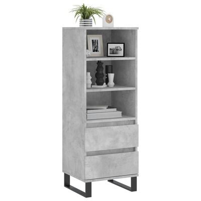 vidaXL Buffet haut Gris béton 40x36x110 cm Bois d'ingénierie