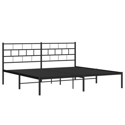 vidaXL Cadre de lit métal sans matelas avec tête de lit noir 183x213cm