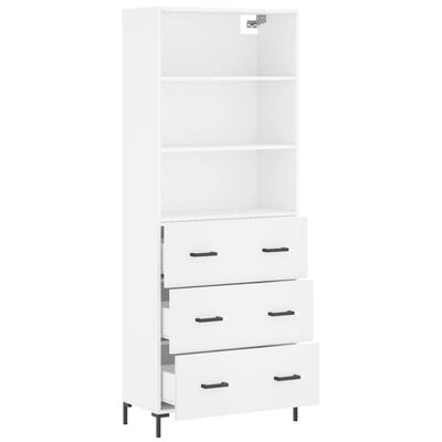 vidaXL Buffet haut Blanc 69,5x34x180 cm Bois d'ingénierie