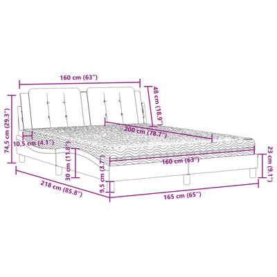 vidaXL Lit avec matelas marron 160x200 cm similicuir