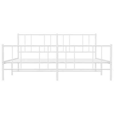 vidaXL Cadre de lit métal sans matelas et pied de lit blanc 183x213 cm