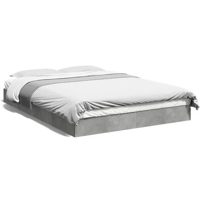 vidaXL Cadre de lit sans matelas gris béton 140x190 cm