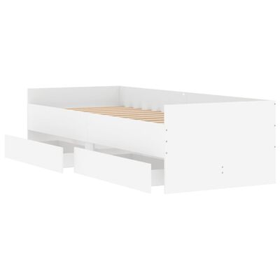 vidaXL Cadre de lit avec tiroirs sans matelas blanc 90x200 cm