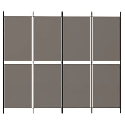 vidaXL Cloison de séparation 4 panneaux Anthracite 200x200 cm Tissu