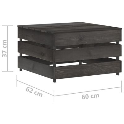 vidaXL Salon de jardin 7 pcs avec coussins Bois imprégné de gris