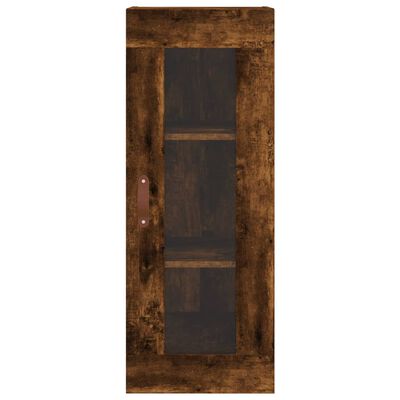 vidaXL Buffet haut Chêne fumé 34,5x34x180 cm Bois d'ingénierie