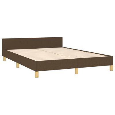 vidaXL Cadre de lit sans matelas marron foncé 140x200 cm tissu