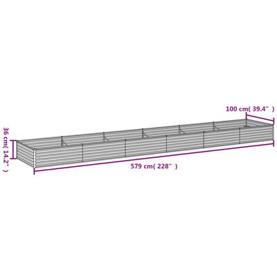 vidaXL Lit surélevé de jardin 579 x 100 x 36 cm acier corten