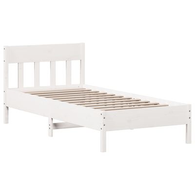 vidaXL Cadre de lit sans matelas blanc 100x200 cm bois de pin massif