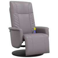 vidaXL Fauteuil inclinable de massage repose-pieds gris similicuir