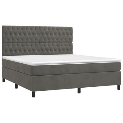 vidaXL Sommier à lattes de lit et matelas Gris foncé 180x200cm Velours