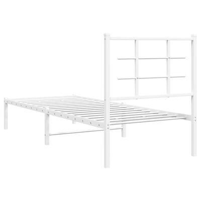 vidaXL Cadre de lit métal sans matelas avec tête de lit blanc 80x200cm