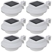 vidaXL Lampes solaires 6 pcs pour clôture gouttière Blanc