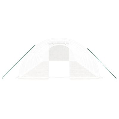 vidaXL Serre avec cadre en acier blanc 40 m² 10x4x2 m