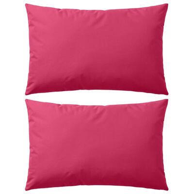 vidaXL Oreiller d'extérieur lot de 2 60 x 40 cm Rose