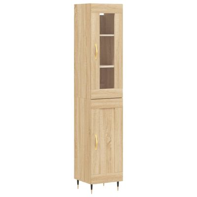 vidaXL Buffet haut Chêne sonoma 34,5x34x180 cm Bois d'ingénierie