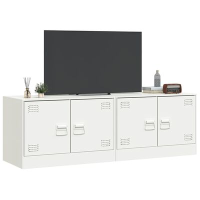 vidaXL Meubles TV 2 pcs blanc 67x39x44 cm acier