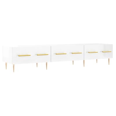 vidaXL Meuble TV blanc brillant 150x36x30 cm bois d'ingénierie