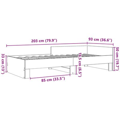 vidaXL Cadre de lit sans matelas chêne sonoma 90x200 cm