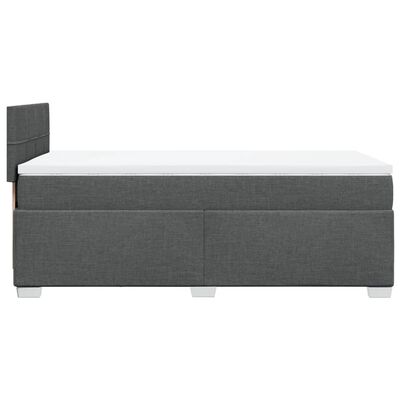 vidaXL Sommier à lattes de lit avec matelas Gris foncé 100x200cm Tissu