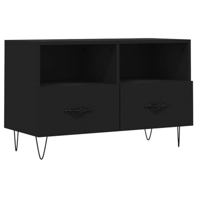 vidaXL Meuble TV Noir 80x36x50 cm Bois d'ingénierie