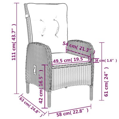 vidaXL Ensemble à manger de jardin 5 pcs Résine tressée Noir