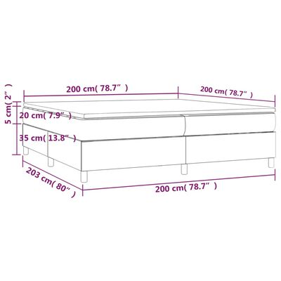 vidaXL Sommier à lattes de lit avec matelas Noir 200x200 cm Similicuir