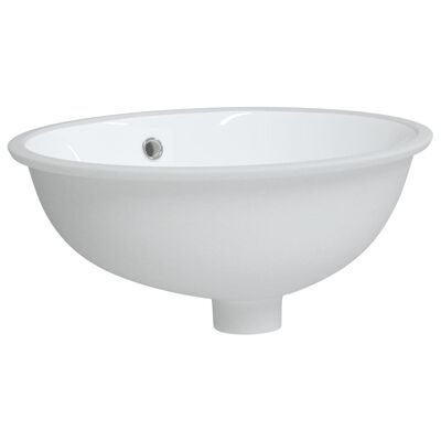 vidaXL Évier de salle de bain blanc 43x35x19 cm ovale céramique