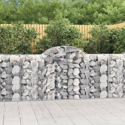 vidaXL Paniers à gabions arqués 7 pcs 200x50x100/120 cm fer galvanisé