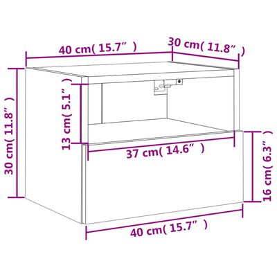 vidaXL Meubles TV muraux 2 pcs noir 40x30x30 cm bois d'ingénierie