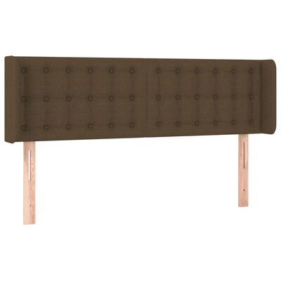 vidaXL Tête de lit à LED Marron foncé 147x16x78/88 cm Tissu