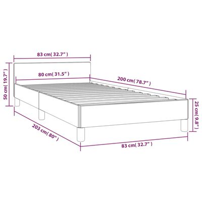 vidaXL Cadre de lit avec tête de lit sans matelas noir 80x200 cm